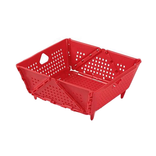 Yuarrent Cesta de cocina compacta para organización de encimeras. El gran espacio puede acomodar fácilmente muchos artículos. Cocina y Comedor rojo