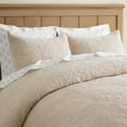 thumbnail image 5 of EVERGRACE 100% Cotton Paisley Quilt Set, Oversized King 3 Piece Set – Prewashed Lightweight Bedspread with 2 Shams, Soft & Breathable Matelasse Coverlet for All-Season Comfort, Flax Beige, 5 of 8