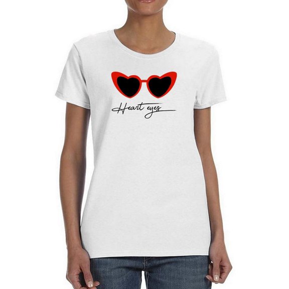 Retro Red Heart Sunglasses T-Shirt Women -Image by Shutterstock, Female XX-Large