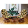 thumbnail image 5 of Bali Lounge Swivel Rocking Chair with Floral Cushion Rattan Wicker Handmade, Colonial Color, 5 of 7