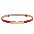 thumbnail image 6 of Belt dress simple versatile Fashion Women Leather Belt Thin Skinny Metal Gold Elastic Buckle Waistband Belt Dress Accessories, 6 of 7
