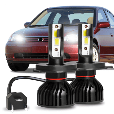 For Honda Civic 1992-2000 2001 2002 2003 LED Headlight Bulbs 9003 H4 High and Low Beam 2pcs