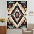 thumbnail image 3 of Boho Brown Teal Red Sheer Curtains 84 Inches Long, Southwestern Geometric Art Vintage Light Filering Curtains, Breathable Simi Curtain Privacy Drapes for Living Room Bedroom Window Treatment, 3 of 9