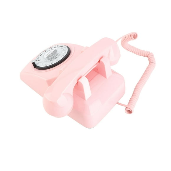Teléfono Rotatorio Retro, Teléfono Residencial Vintage Con Cable Rosa Para El Hogar