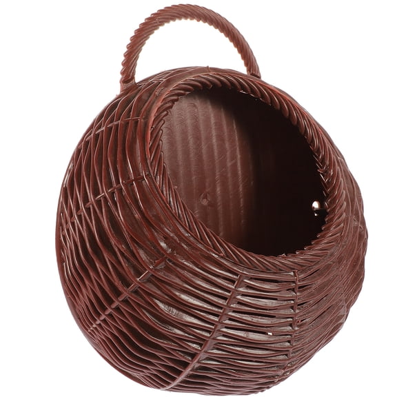 BESTYASH Coffee Color Hanging Plastic Wall Basket for Home and Garden Storage, Organization, and Decorative Display