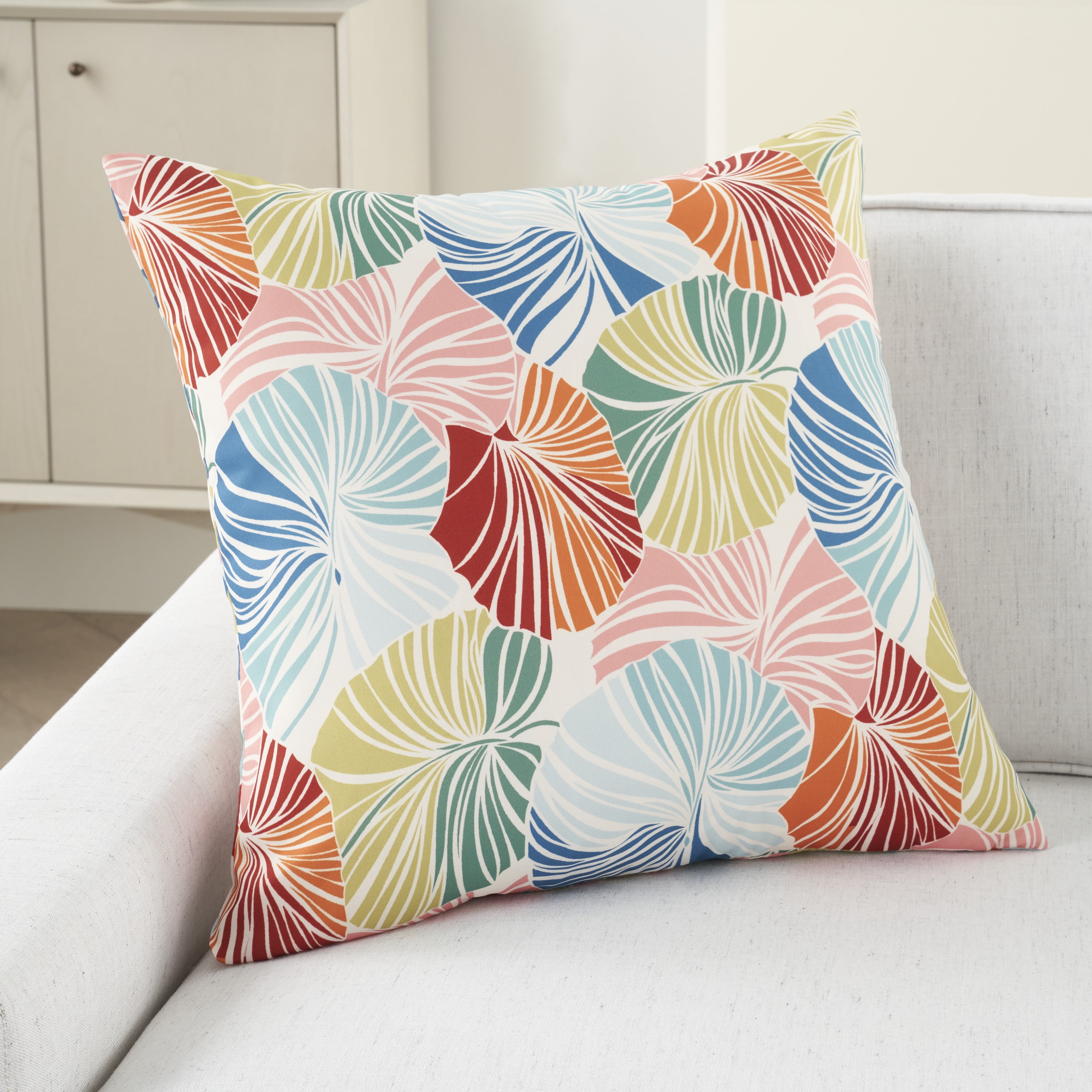 Nourison Curative 20" x 20" Multicolor Indoor/Outdoor Washable Throw Pillow