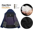 thumbnail image 6 of Little Donkey Andy Men's Lightweight Insulated Hybrid Jacket for Hiking Running Ski Thermal Warm with Removable Hood Dark Blue S, 6 of 7