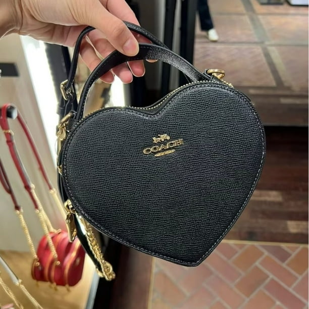 corazón coach bolsas de mujer C5118 C5119 Bolso De Cadena De Cuero En Forma De Corazón Hombro Único Bandolera