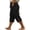 Black, variant on Drovellove Women's Plus Size Casual Cotton Linen 3/4 Pants with Pockets | Drawstring Capris for Summer Lounging