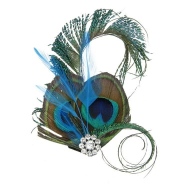 1920s Peacock Feather Fascinator Wedding Party Hair Clip Ascot