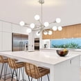 thumbnail image 3 of Deyidn 12-Light Sputnik Chandelier with Adjustable Height, Modern Nickel Ceiling Light Fixture for Dining Room Kitchen Island, 3 of 11