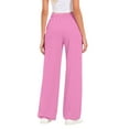 thumbnail image 3 of WULMLEO Wide Leg Sweatpants Women High Waisted Fleece Lined Sweatpants Drawstring Baggy Sweatpant Trendy Workout Joggers Pink S, 3 of 3