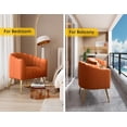 thumbnail image 5 of SEYNAR Oversized Glam Velvet Pumpkin Barrel Accent Chair,Modern Upholstered Cream Side Sofa Armchair for Living Room,Vanity(Orange), 5 of 13
