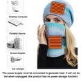 thumbnail image 5 of Wmkox8yii USB Heating Scarf Hat Set For Women Heated Beanie Hat and Neck Warmer Set 2-in-1 Warm Scarf Pom Knit Hat USB Heated Hat Scarf Set for Skiing Cycling, 5 of 8