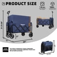 thumbnail image 5 of Outdoor Rolling Wagon Utility Cart, Wagons Grocery Cart with Wheels, Garden Cart with Adjustable Handle, Beach Cart with 2 Mesh Cup Holders, for Outdoor, Beaches, Gardens, Parks, Shopping, S10485, 5 of 7