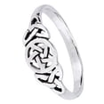 thumbnail image 4 of Triple Goddess Ring 925 Sterling Silver Womens Pagan Pentacle Crescent Moon Band Fantasy Forge Jewelry, 4 of 5