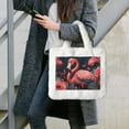 thumbnail image 7 of Cauagu Colorful Floral Flamingo Pattern Women's Plush Tote Bag,Soft Underarm Bag Ladies Fluffy Shoulder Bag Plush Handbag Women Furry Tote Bag for Autumn and Winter, 7 of 7