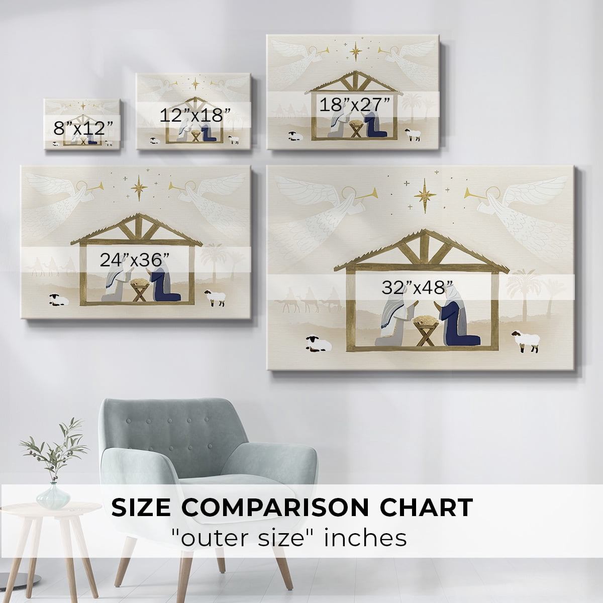 Away in a Manger Collection A- Gallery Wrapped Canvas