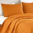 thumbnail image 2 of Chezmoi Collection Austin Full/Double Oversized Bedspread Set, 3-Piece Lightweight Microfiber Quilted Coverlet for All Seasons, Orange, 2 of 7