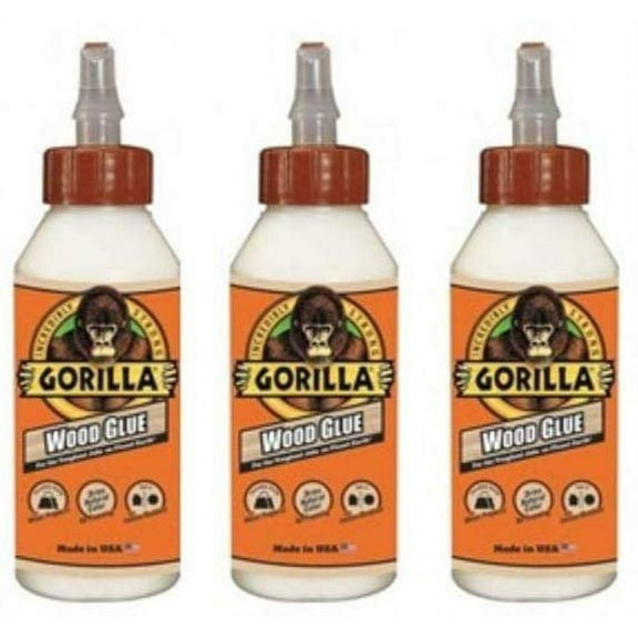 Gorilla Wood Glue, 8 Ounce Bottle, 3 Pack