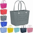 thumbnail image 3 of 14 Inch EVA Perforated Beach Tote Bag, Waterproof Sandproof Rubber Handbag for Pool Grocery Travel Sports, 3 of 6