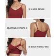 thumbnail image 4 of Women's V Neck Camisole with Shelf Bra Adjustable Straps Cotton Bras 2 Pack Bras, 4 of 6