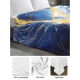 thumbnail image 6 of Gold Blue Sky King Size Flat Sheet, Wrinkleproof & Fadeproof Cooling Flat Bed Sheet Only, Abstract Vintage Oil Painting Art Breathable Soft Bedding Top Sheets 105 x 98 Inches, 6 of 8