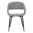 thumbnail image 2 of Maklaine Modern Gray Dining Accent Chair with Black Metal Legs, 2 of 6