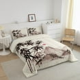 thumbnail image 2 of Exotic Oriental Comforter Twin Japanese-Style Bedding Set, Mount Fuji Down Comforter Ink Painting Bed Set, Botanical Plants Bamboo Quilted Duvet Vintage Room Decor 2pcs, 2 of 6