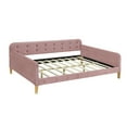 thumbnail image 6 of Euroco Upholstered Full Size Sofa Bed, Tufted Daybed with Armrest for Living Room, Pink, 6 of 10