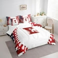 thumbnail image 3 of Manfei Letter Monogrammed E Boy 7-Piece Twin Bedding Sets,Sport Baseball Bedding Comforter Set,Ball Gamer Breathable Sheet Sets,Lightweight Room Decor,Reversible, 3 of 8