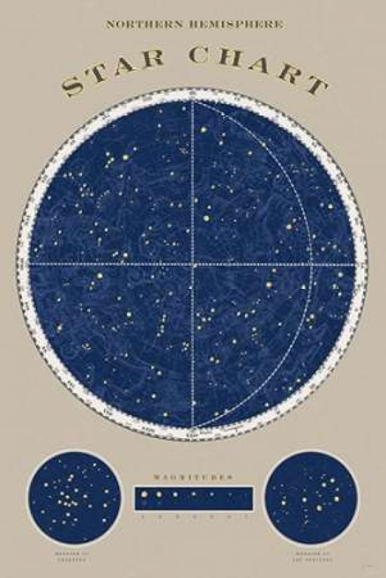 Northern Star Chart Poster Print by Sue Schlabach (24 x 36)