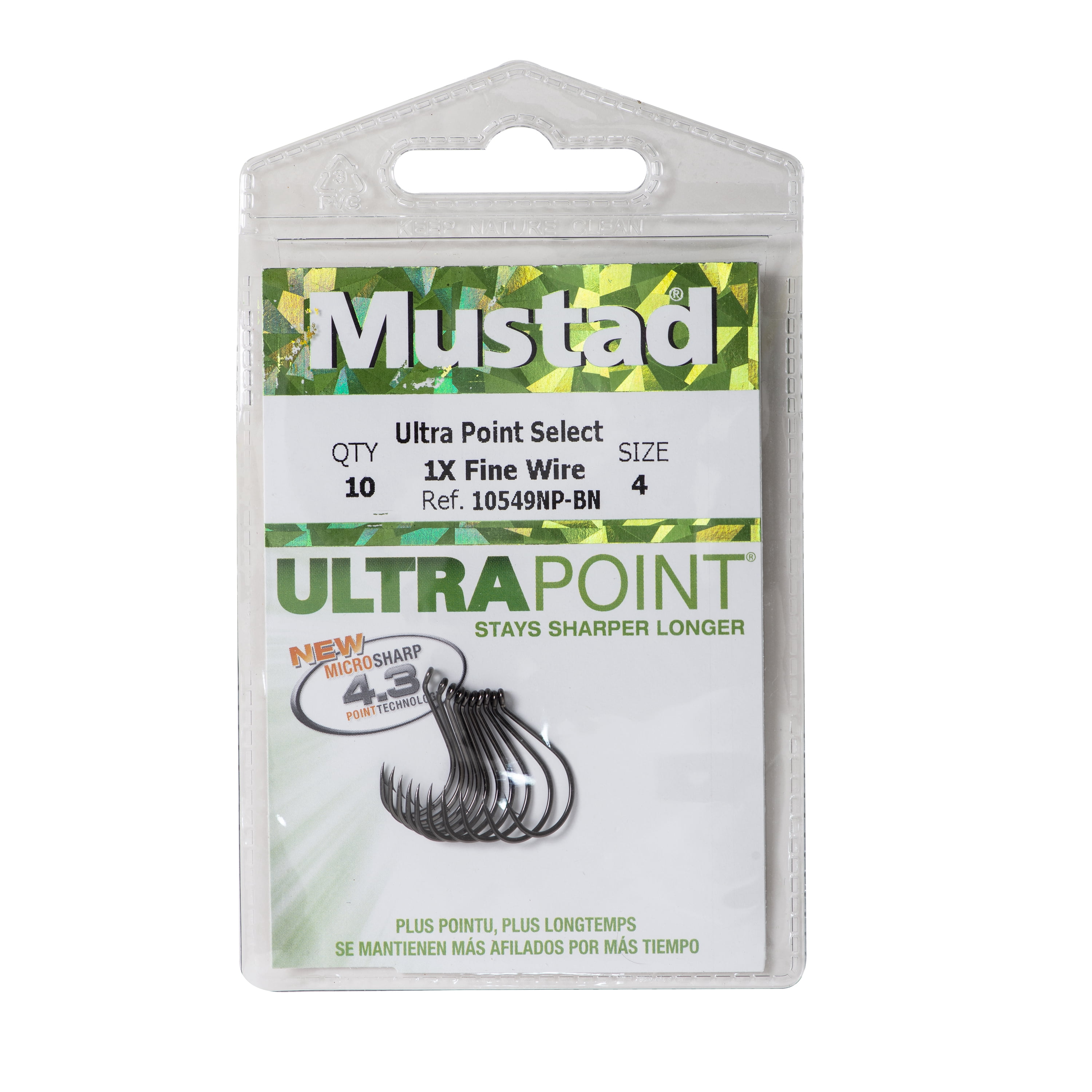 Mustad Super Fine Finesse Fishing Hook - Size: #2 (Black Nickel) 6pc