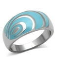 thumbnail image 1 of TK804 - High polished (no plating) Stainless Steel Ring with Epoxy in Sea Blue, 1 of 1