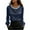 Navy, variant on Women's Dressy Business Blouse Crewneck Diamond Trim Long Sleeve Pearl Satin Style Shirt Casual Trendy Loose Office Work Tops White L