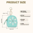 thumbnail image 2 of Uxcell Mini Backpack Keychain for Women, Cute Flower Rhinestone Pendant Bag PU Leather Light Blue, 2 of 7