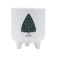 thumbnail image 3 of Melrose Footed Pine Tree Christmas Planters - 6.25" - White and Green - Set of 3, 3 of 5