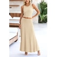 thumbnail image 3 of Conjunto de Falda Maxi PRETTYGARDEN Beige con Top Corto de Cintura Alta Talla L, 3 of 7
