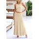 thumbnail image 3 of Conjunto de Maxi Falda de 2 Piezas para Mujer PRETTYGARDEN Beige XL, 3 of 7