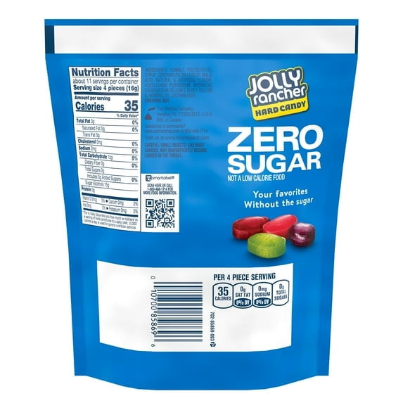 3 Pack Of Jolly Rancher Zero Sugar Assorted Fruit Hard Candy – 6.1 oz Resealable Bag, Sugar‑Free Treats