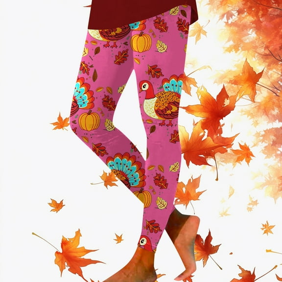 Thanksgiving Turkey Print Comfortable Breathable Leggings For Women Leggings for Women with Pockets Mesh Leggings for Women New Mix Leggings plus Size Textu Leggings for Tall Women Deer Leggings for