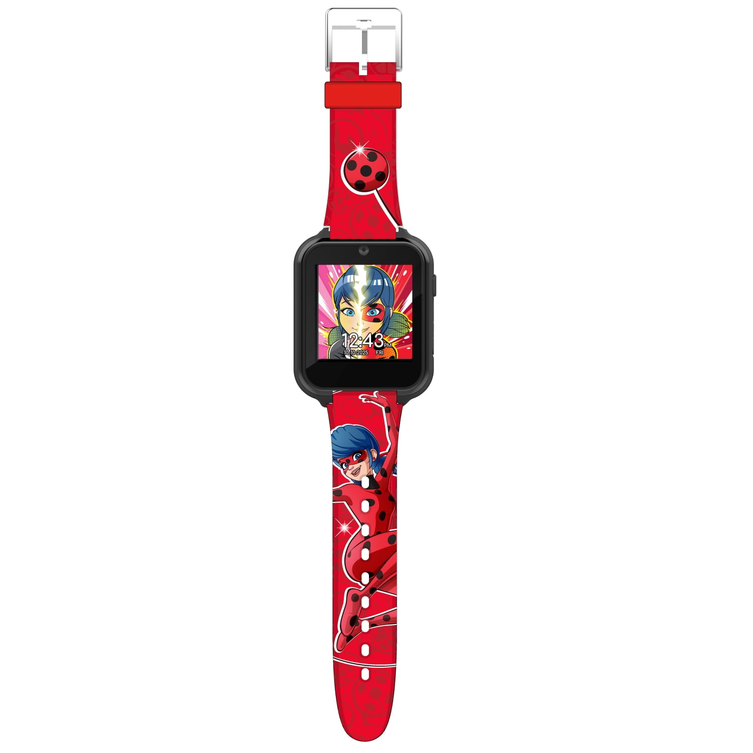 Miraculous Unisex Child Interactive Smart Watch in Red and Black with Silicone Strap (MRC4011WMC)