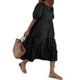 thumbnail image 4 of Uhndy Women's Dress Short Sleeve Polka Dot Print Casual Loose Cotton Swing Dress-LQ, 4 of 6