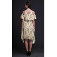 thumbnail image 3 of Bimba Bird Print Flutter Sleeve Womenâ€™s Party Tunic Cold Shoulder Midi Dress-Large, 3 of 6