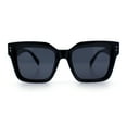 thumbnail image 5 of Womens Hipster Horn Rim Geometric Bevel Arm Fancy Plastic Sunglasses All Black, 5 of 8