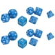 thumbnail image 1 of Juego de 21 dados poliédricos de plástico de color sólido, antioxidantes, educativos, para juegos de rol, color azul, 1 of 14