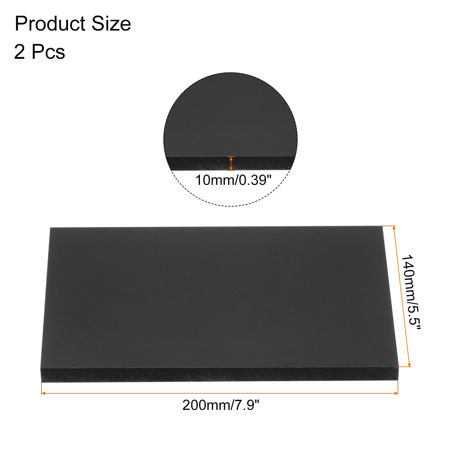2pack Leather Craft Punching Pad, Stamping Mat Board for Leather Punch Cutting,Nylon, Black, 140x200x10mm