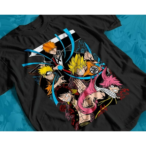 Anime Legends T-shirt Unisex, Five Legends Anime Manga Shirt, Anime Shirt, Anime Lover Shirt, Graphic Anime Tee, Manga Shirt, Japanese Shirt