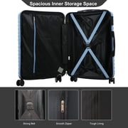 Travelhouse 5-Piece Hardside Luggage Set Spinner Lightweight Suitcase with TSA Lock & Duffel Bag,Light Blue