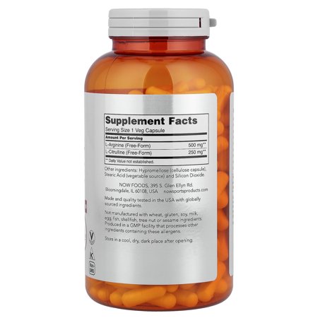 アルギニン&amp;シトルリン 500mg / 250mg 240粒 NOW Foods (ナウフーズ) ナウスポーツ
